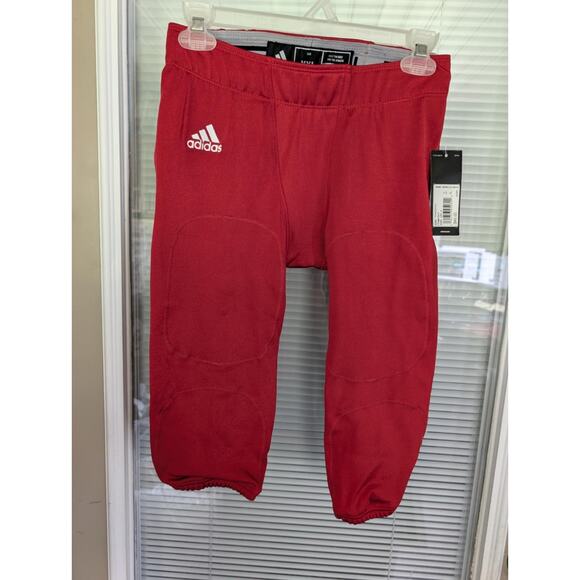 Adidas Boy's Press Coverage Football Pants Power Red / White X-Large MSRP $45.00 - Picture 1 of 7